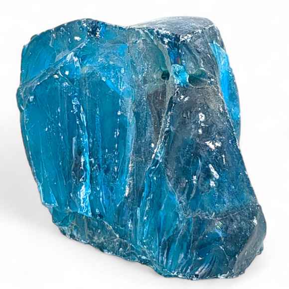 Sapphire Blue Art Glass Cullet Translucent Manganese Glowing Slag Glass #4GX81 - Picture 2 of 7